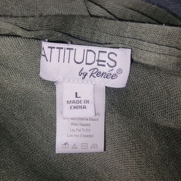 Attitudes by Renee Open Front Green Cascade Ombre Cardigan Large - Picture 4 of 5